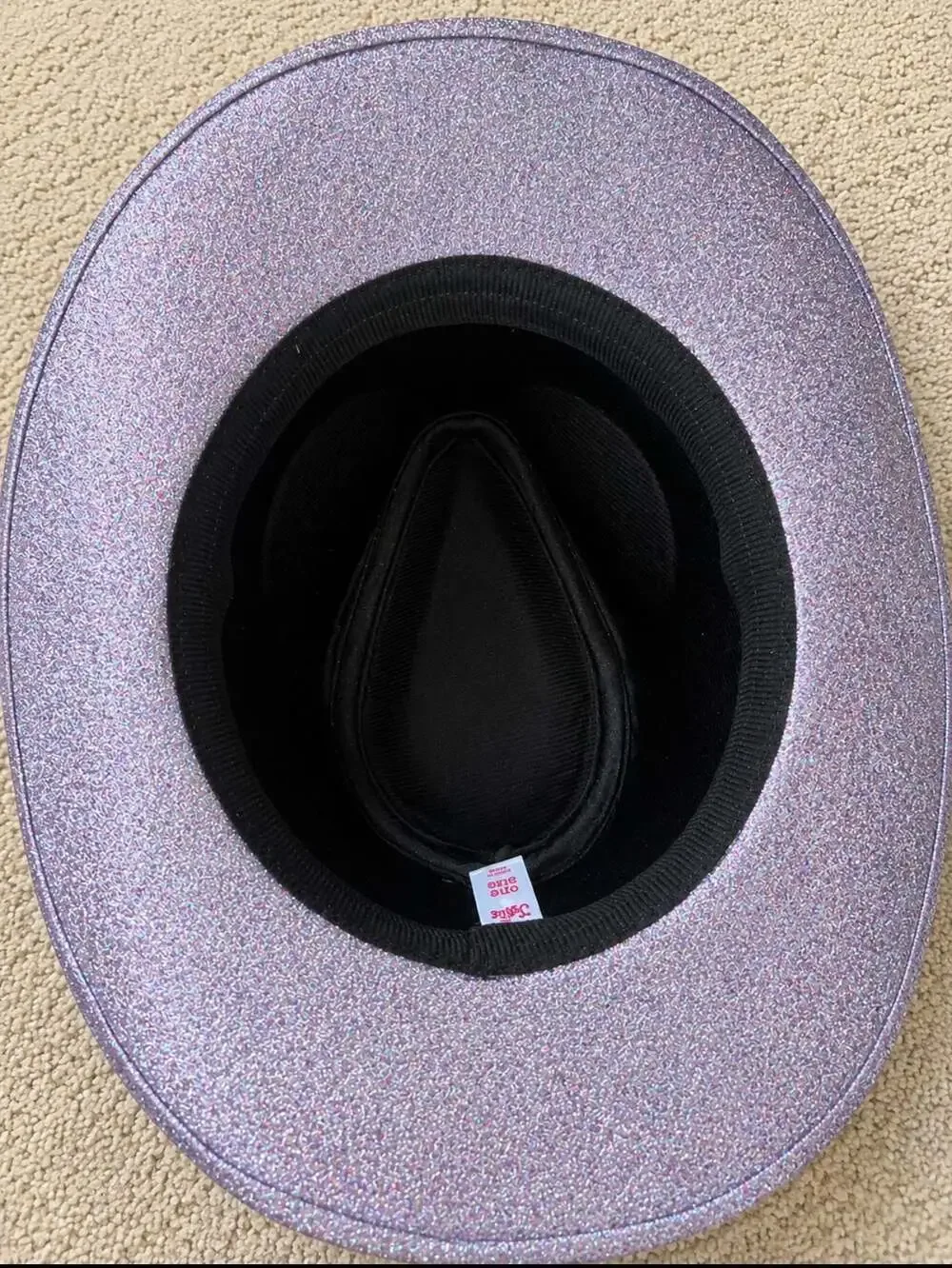 Justice Purple Glitter Cowboy Hat Wire Brim Disco Cowgirl Festival